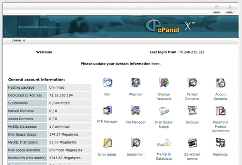 Cpanel Home